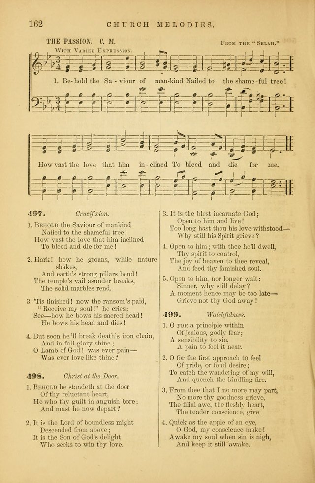 Church Melodies: collection of psalms and hymns, with appropriate music. For the use of congregations. page 162