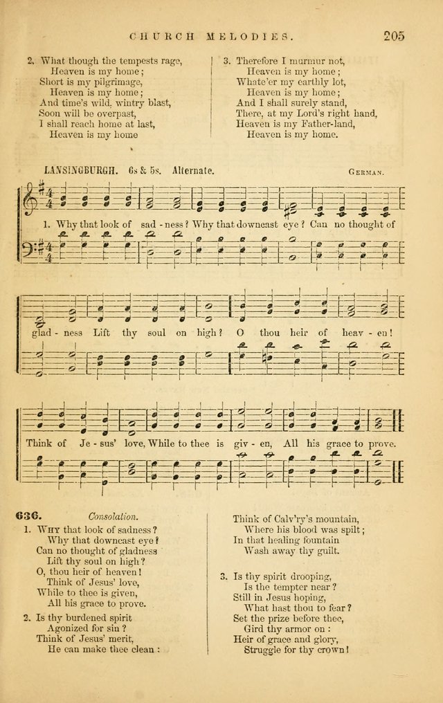 Church Melodies: collection of psalms and hymns, with appropriate music. For the use of congregations. page 205