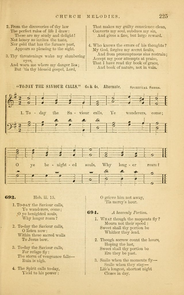 Church Melodies: collection of psalms and hymns, with appropriate music. For the use of congregations. page 225