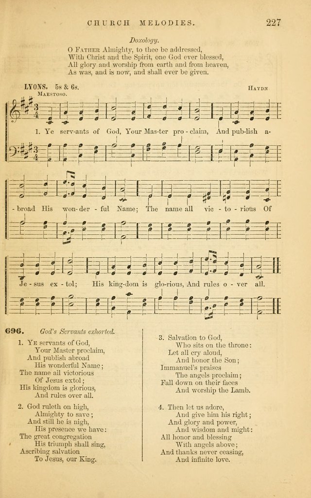 Church Melodies: collection of psalms and hymns, with appropriate music. For the use of congregations. page 227