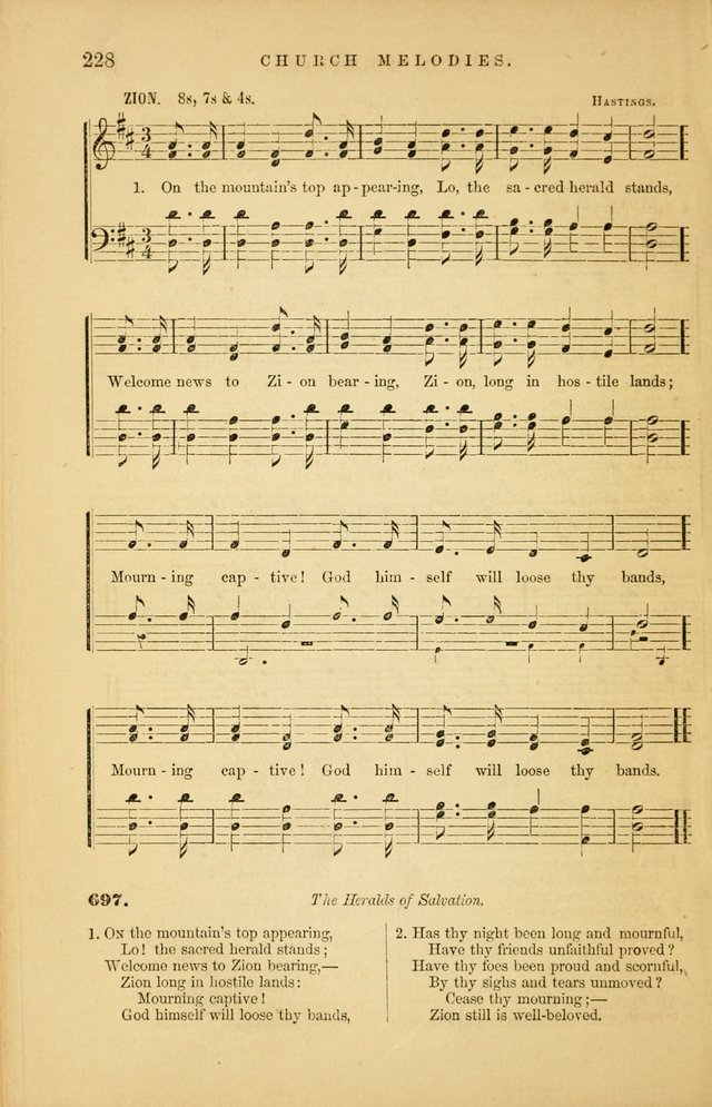 Church Melodies: collection of psalms and hymns, with appropriate music. For the use of congregations. page 228