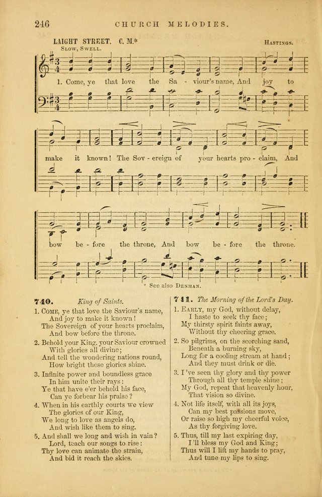 Church Melodies: collection of psalms and hymns, with appropriate music. For the use of congregations. page 246