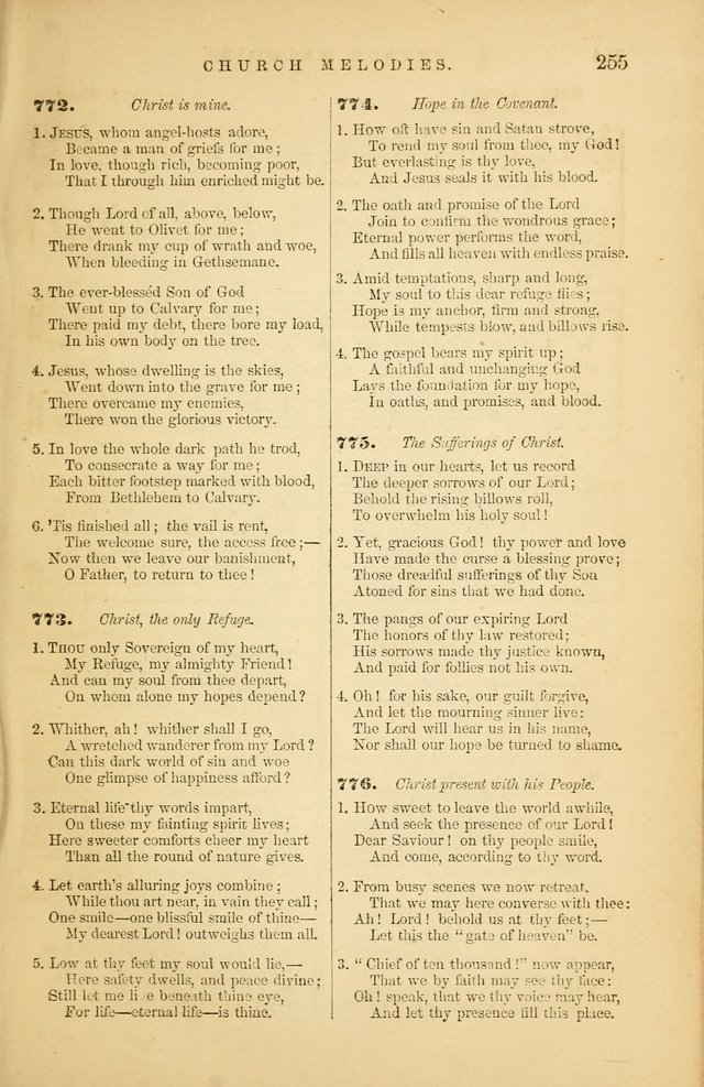 Church Melodies: collection of psalms and hymns, with appropriate music. For the use of congregations. page 255