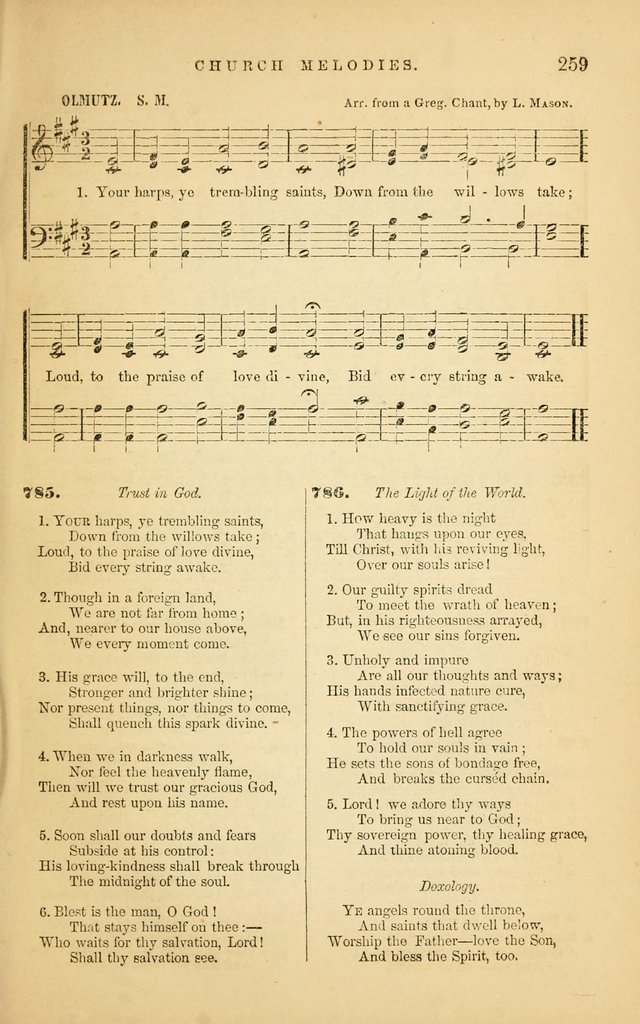 Church Melodies: collection of psalms and hymns, with appropriate music. For the use of congregations. page 259