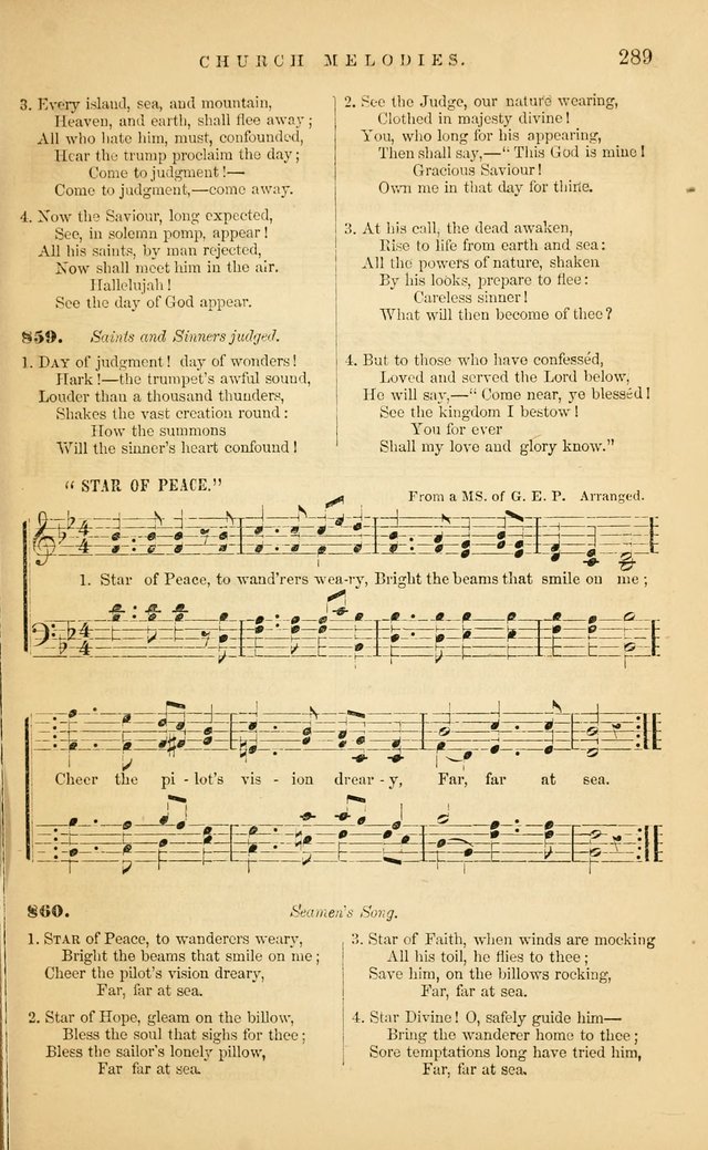 Church Melodies: collection of psalms and hymns, with appropriate music. For the use of congregations. page 291