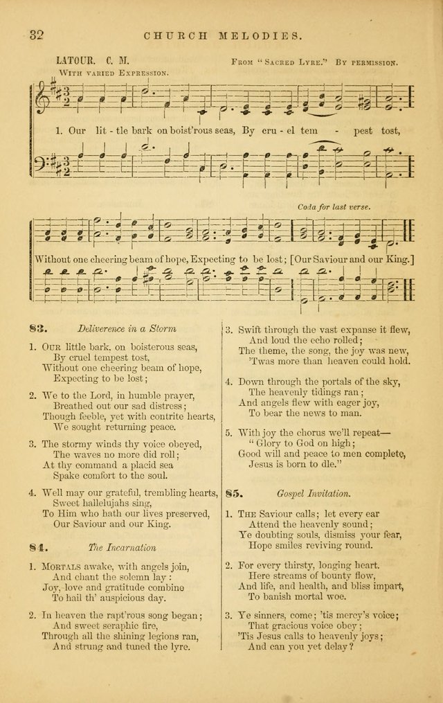 Church Melodies: collection of psalms and hymns, with appropriate music. For the use of congregations. page 32