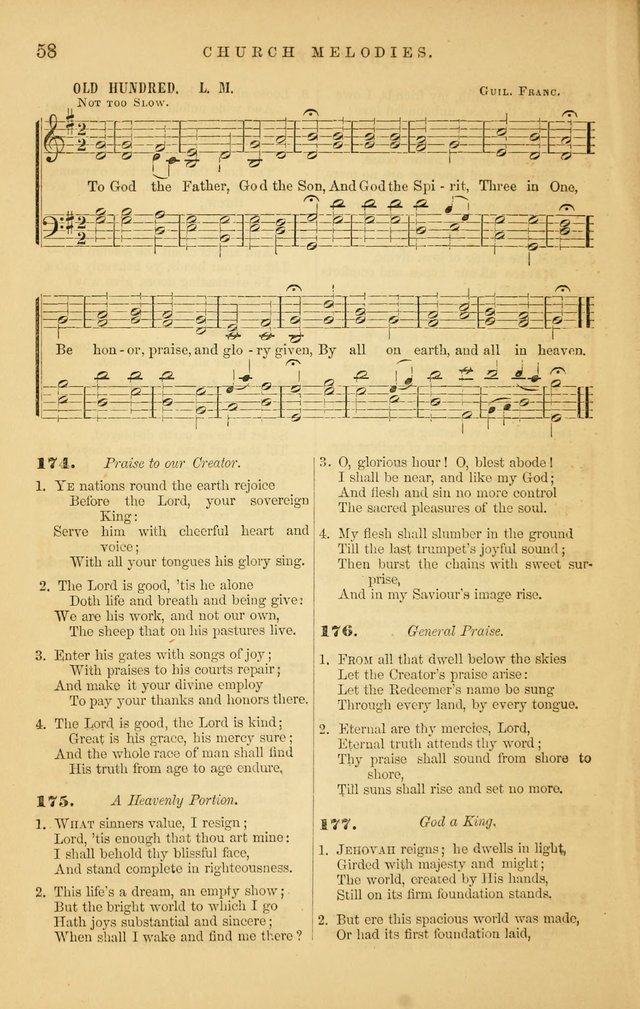 Church Melodies: collection of psalms and hymns, with appropriate music. For the use of congregations. page 58