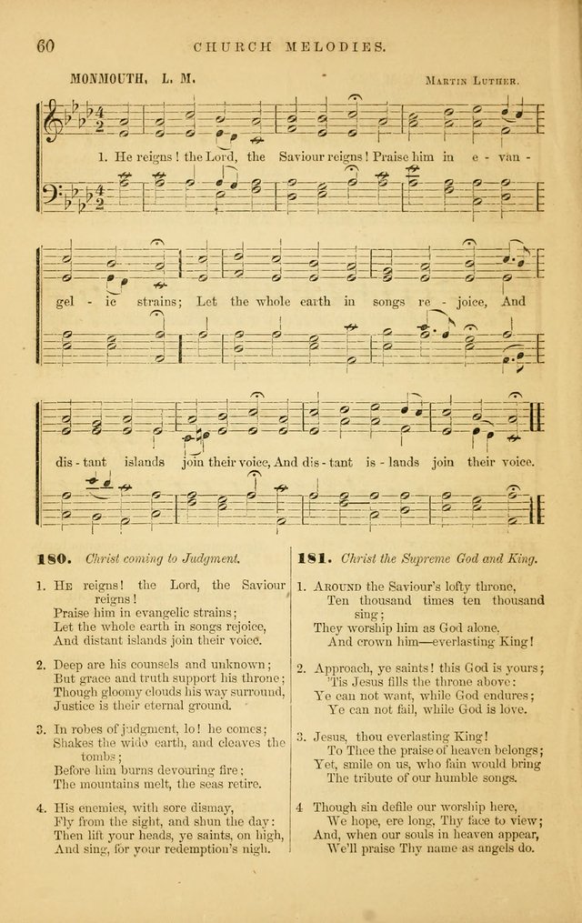 Church Melodies: collection of psalms and hymns, with appropriate music. For the use of congregations. page 60