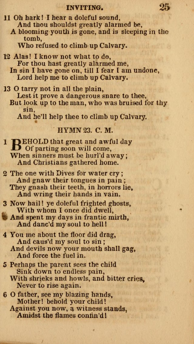 The Camp-Meeting Chorister: or, a collection of hymns and spiritual songs, for the pious of all denominations. To be sung at camp meetings, during revivals of religion, and on other occasions page 25