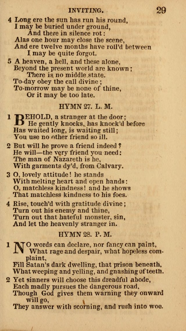 The Camp-Meeting Chorister: or, a collection of hymns and spiritual songs, for the pious of all denominations. To be sung at camp meetings, during revivals of religion, and on other occasions page 29