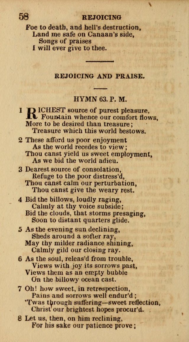 The Camp-Meeting Chorister: or, a collection of hymns and spiritual songs, for the pious of all denominations. To be sung at camp meetings, during revivals of religion, and on other occasions page 58