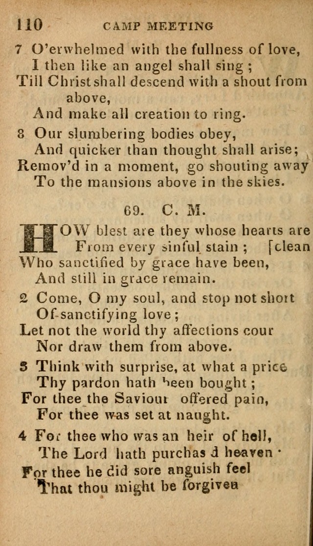 The Camp Meeting Hymn Book: containing the most approved hymns and spiritual songs Used by the Methodist Connexion in the United States page 112