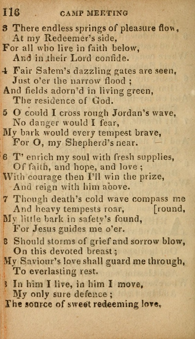 The Camp Meeting Hymn Book: containing the most approved hymns and spiritual songs Used by the Methodist Connexion in the United States page 118