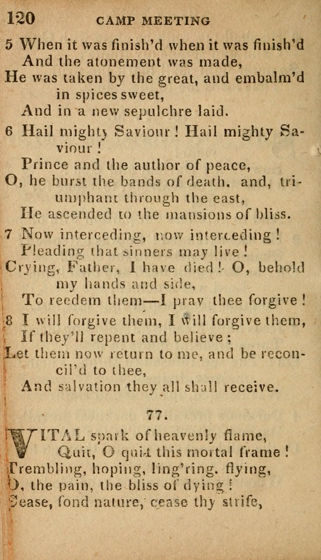The Camp Meeting Hymn Book: containing the most approved hymns and spiritual songs Used by the Methodist Connexion in the United States page 122