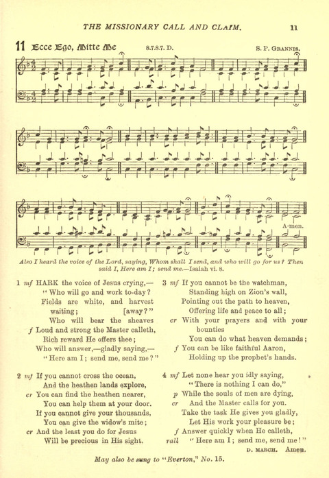 The Church Missionary Hymn Book page 11