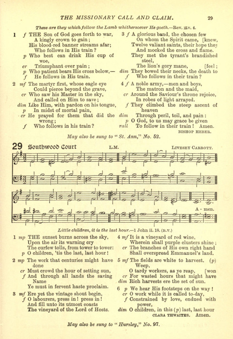 The Church Missionary Hymn Book page 29