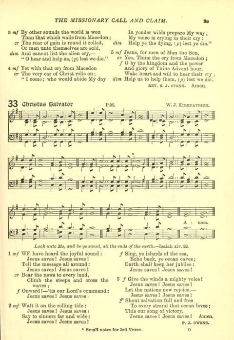 The Church Missionary Hymn Book page 33