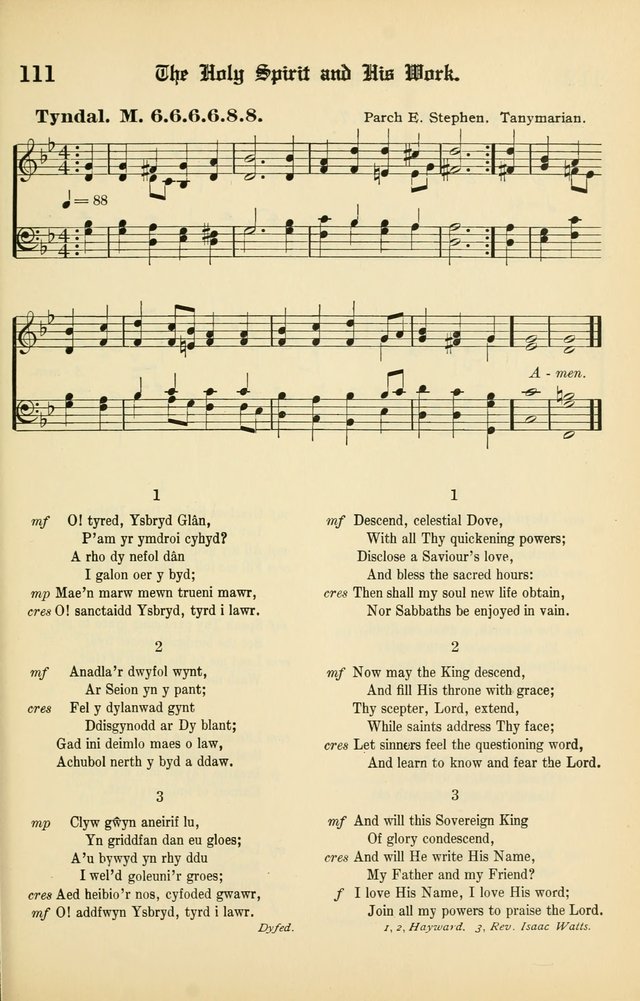 Cân a Mawl: llyfr hymna a thonau Methodistiaid Calfinaidd Unol Dalaethau yr America=Song and Praise: the hymnal of the Calvinistic Methodist Church of the United States of America page 113