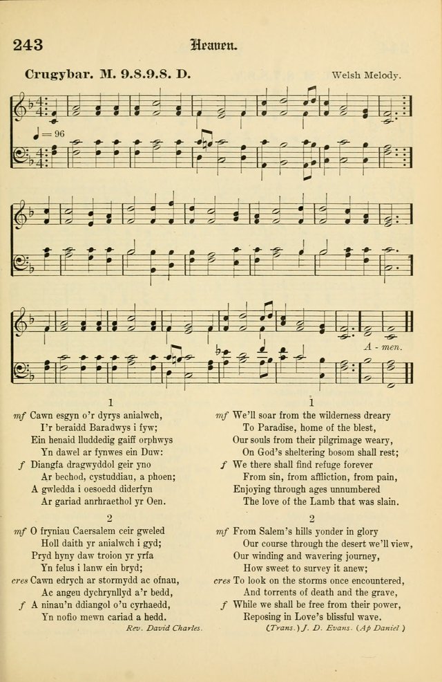 Cân a Mawl: llyfr hymna a thonau Methodistiaid Calfinaidd Unol Dalaethau yr America=Song and Praise: the hymnal of the Calvinistic Methodist Church of the United States of America page 247