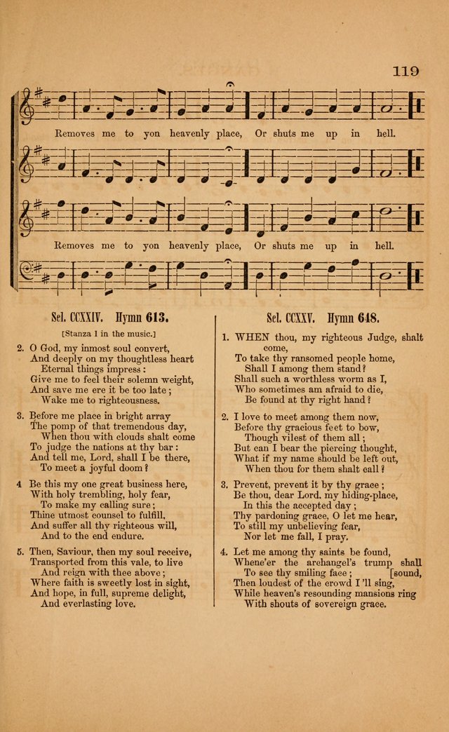Church music: with selections for the ordinary occasions of public and social worship, from the Psalms and hymns of the Presbyterian Church in the United States of America page 119
