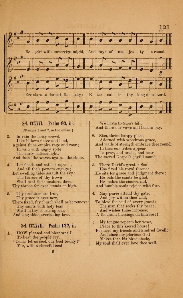 Church music: with selections for the ordinary occasions of public and social worship, from the Psalms and hymns of the Presbyterian Church in the United States of America page 121