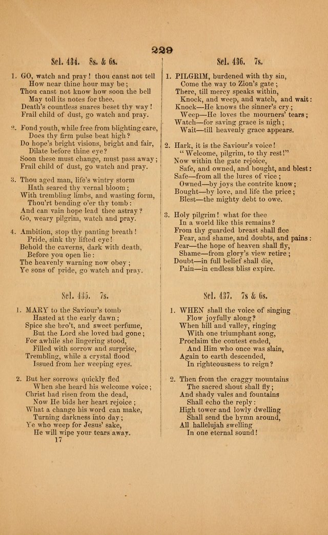 Church music: with selections for the ordinary occasions of public and social worship, from the Psalms and hymns of the Presbyterian Church in the United States of America page 229