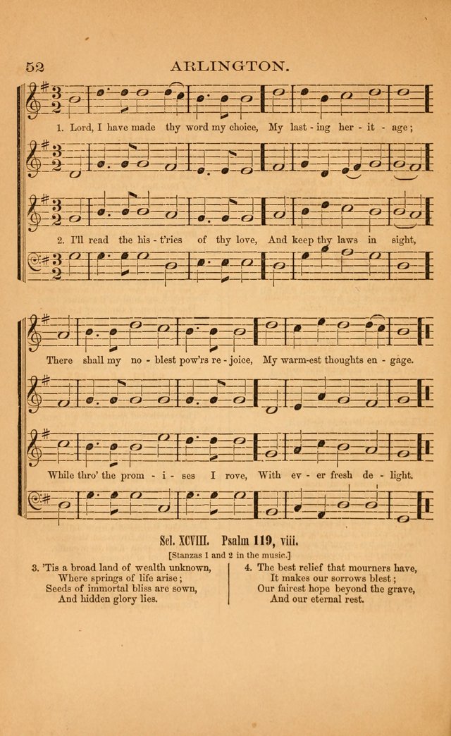 Church music: with selections for the ordinary occasions of public and social worship, from the Psalms and hymns of the Presbyterian Church in the United States of America page 52