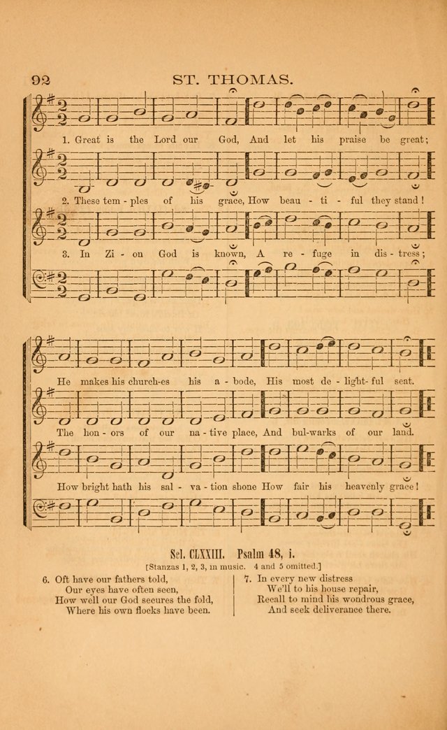 Church music: with selections for the ordinary occasions of public and social worship, from the Psalms and hymns of the Presbyterian Church in the United States of America page 92
