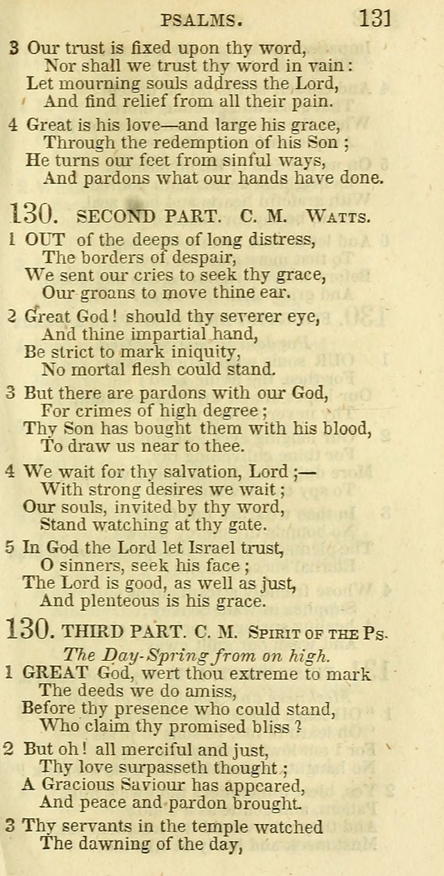 The Christian Psalmist: being a collection of psalms, hymns, and spiritual songs compiled from the most approved authors, and designed as a standard hymn book for public and social worship page 131