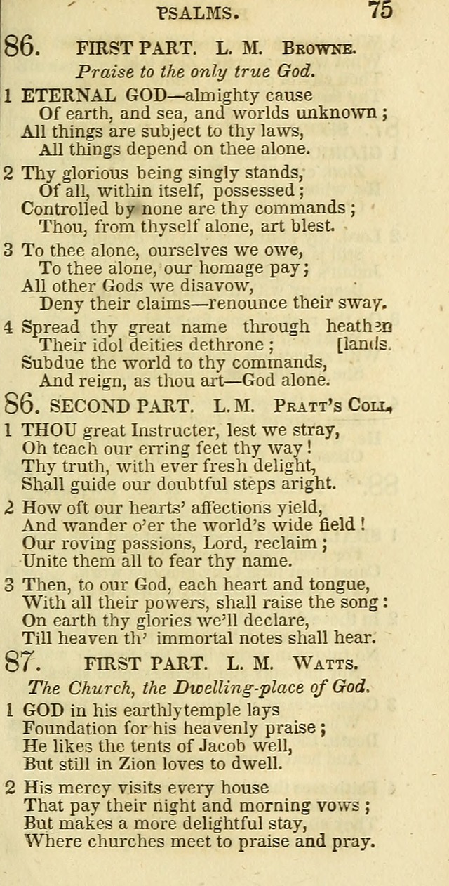 The Christian Psalmist: being a collection of psalms, hymns, and spiritual songs compiled from the most approved authors, and designed as a standard hymn book for public and social worship page 75