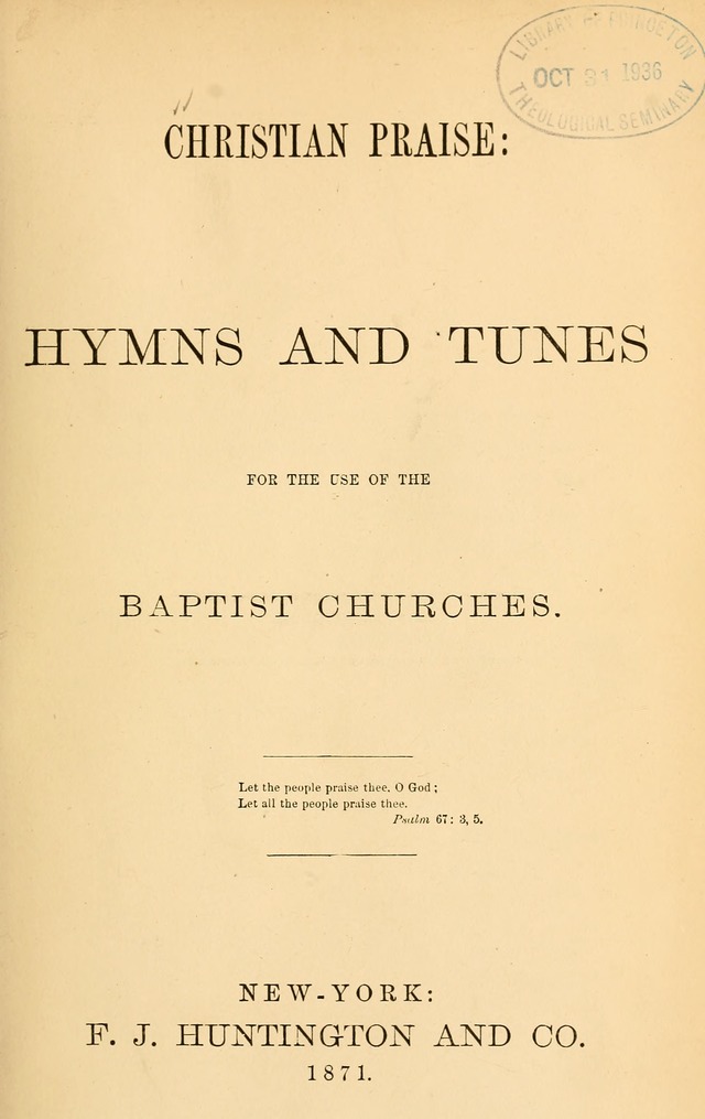 Christian Praise: hymns and tunes for the use of the Baptist churches page vii