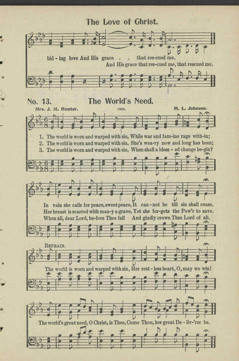 Christian Praise: edited and compiled for use in Sunday schools, churches, evangelistic meetings, singing conventions and all religious services page 13