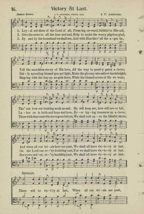 Christian Praise: edited and compiled for use in Sunday schools, churches, evangelistic meetings, singing conventions and all religious services page 16