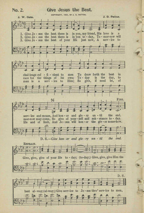 Christian Praise: edited and compiled for use in Sunday schools, churches, evangelistic meetings, singing conventions and all religious services page 2