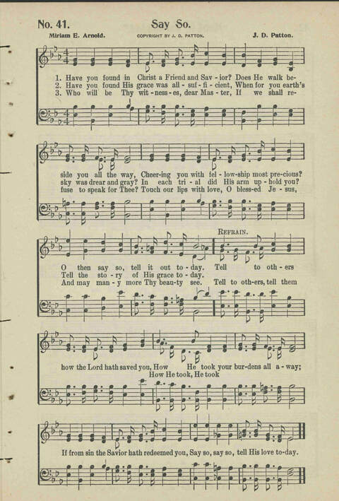 Christian Praise: edited and compiled for use in Sunday schools, churches, evangelistic meetings, singing conventions and all religious services page 39