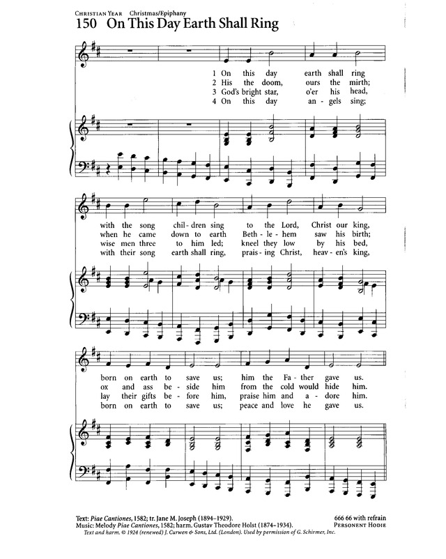 Common Praise (1998) 150. On this day earth shall ring | Hymnary.org