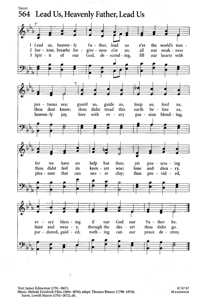Lead Us, Heavenly Father, Lead Us (Tune: Mannheim - 3vv) [with lyrics for  congregations] 