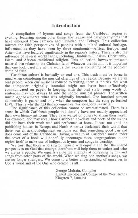 Caribbean Praise page v