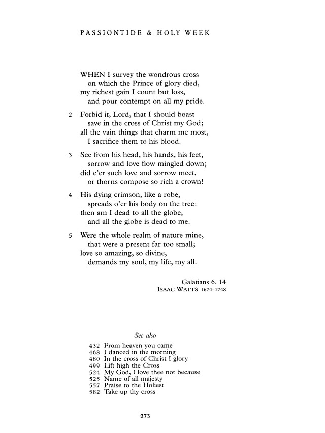 Common Praise: A new edition of Hymns Ancient and Modern page 273