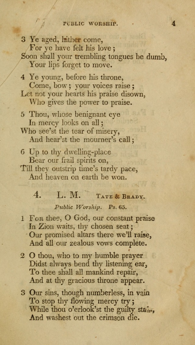 A Collection of Psalms and Hymns for Christian Worship (6th ed.) page 3