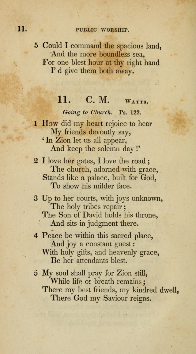 A Collection of Psalms and Hymns for Christian Worship (10th ed.) page 10