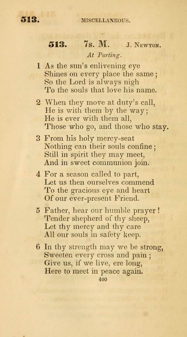 A Collection of Psalms and Hymns for Christian Worship. (45th ed.) page 400