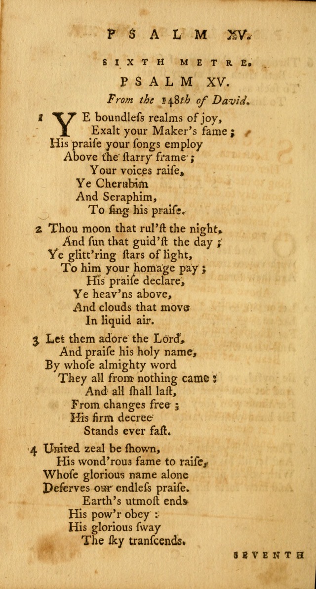 A Collection of Psalms and Hymns for Publick Worship page 16
