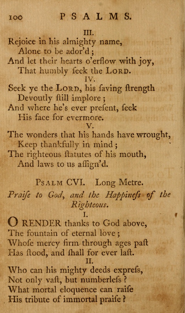 A Collection of Psalms and Hymns for Publick Worship page 100