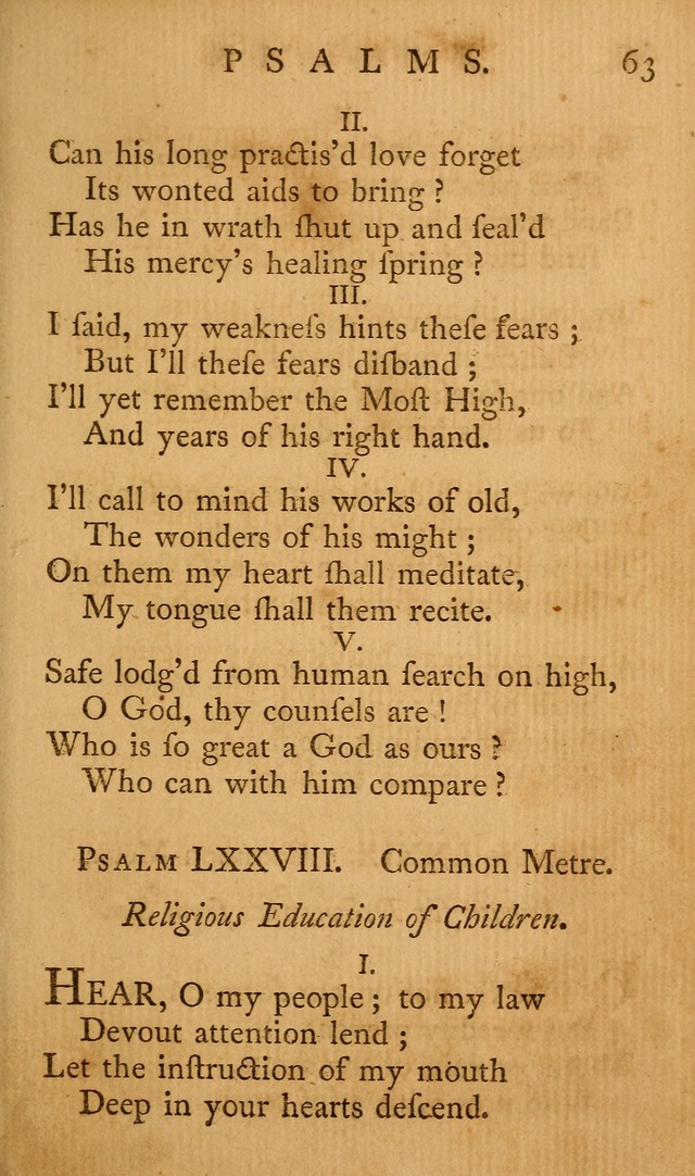 A Collection of Psalms and Hymns for Publick Worship page 63