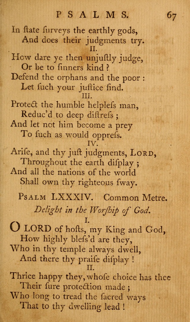 A Collection of Psalms and Hymns for Publick Worship page 67