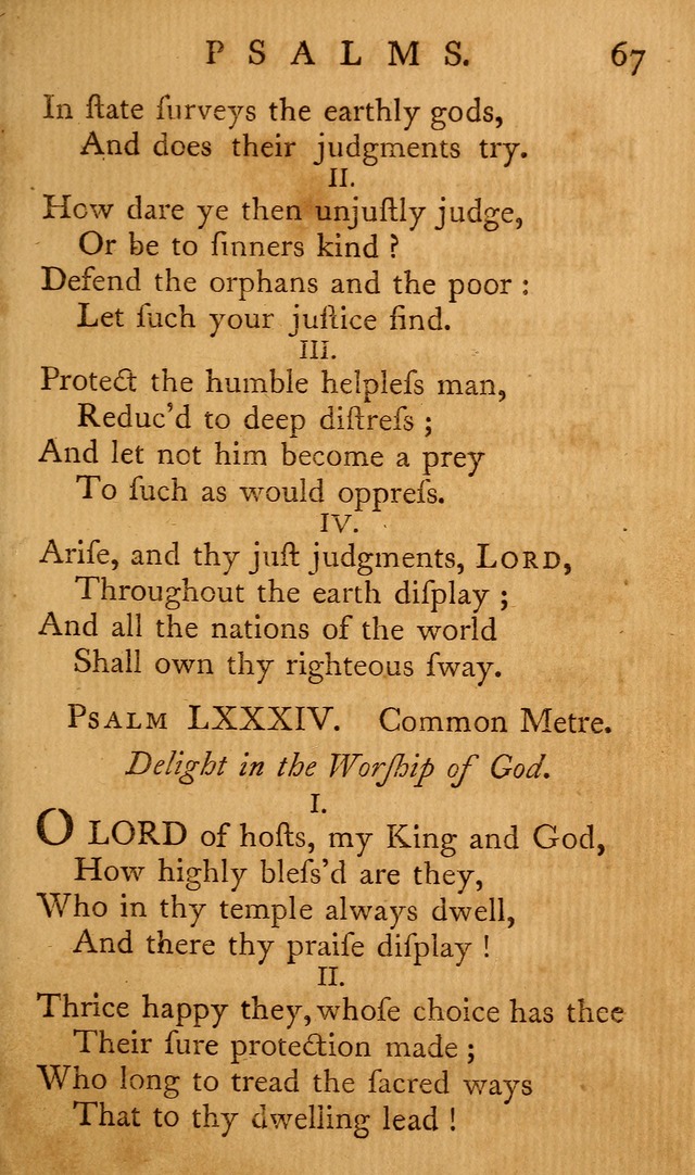 A Collection of Psalms and Hymns for Publick Worship page 67