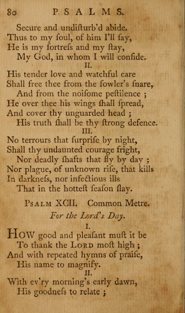 A Collection of Psalms and Hymns for Publick Worship page 80