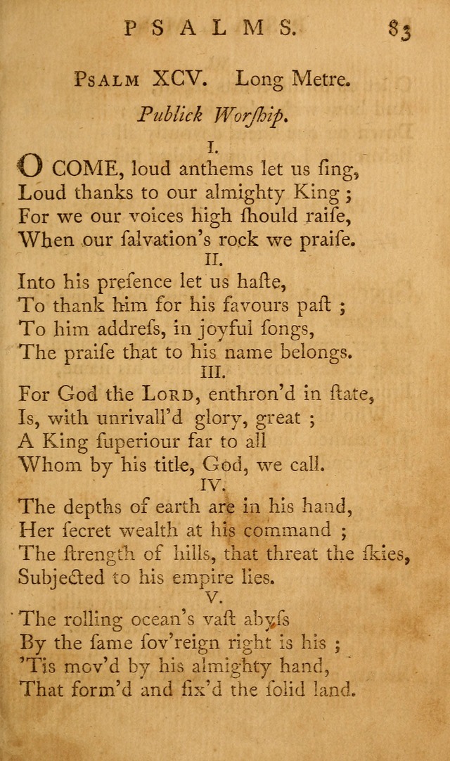 A Collection of Psalms and Hymns for Publick Worship page 83