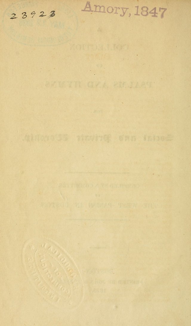A Collection of Psalms and Hymns for Social and Private Worship page 2